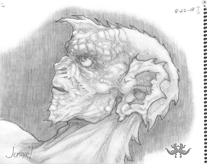 "ZING!" - Pencil Drawing - Copyright 2018, Jephyr (Jeff Curtis), All Rights Reserved